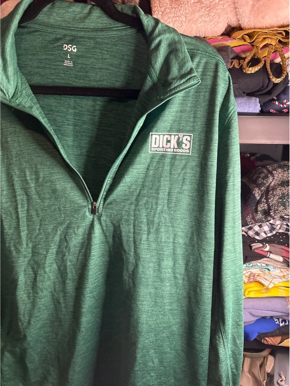 Dick's Sporting Goods Men's Green Long Sleeve 1/4 Zip Pullover Size Large